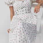 For Love & Lemons  Guisti Floral Midi Dress – Smocked Bodice, Women’s Size S Photo 0