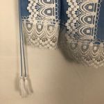 Zac & Rachel Womens Top Large Lace Tasseled Western Cottagecore Boho Country Blue Photo 4