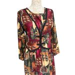 Vintage Southwestern Print Maxi Vest Dress Size Large EUC, Earthy Southwestern Red Photo 6