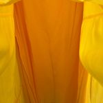 Chic Soul  yellow shiny crinkle 1X plus midi dress tiered pockets long sleeve Photo 7