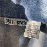 Vintage Sun River Clothing Co Denim Embroidered Button Vest, Size Small Black Photo 3