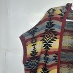 American Eagle  Women’s Medium Aztec Tribal Sweater Vest Fringe Open Front Photo 5