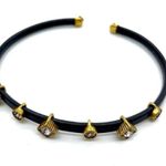 💝Leather Choker w/ Crystals accent Black Photo 0