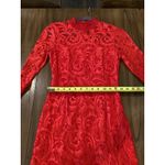 Alexis  Red Fala Lace Sheath long sleeve cocktail formal Midi dress S Photo 5