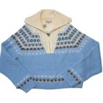 J.Crew NWT Fair Isle Half-zip Sweater in Tundra Buttercream Black Brushed Yarn M Photo 1