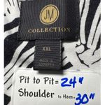 JM Collection Womens Plus Size XXL Black White Floral Long Sleeve Top Tunic Photo 2