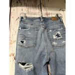 American Eagle  High Rise Distressed Baggy Mom Jeans - Light Wash / 2 Long Photo 2