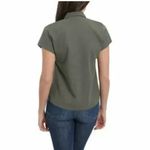 Briggs New York Briggs Linen Blend Button Up Short Sleeve Top - Olive Green - Size XL Photo 1