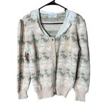 Vintage Sweater Loft‎ Dog Print Knit Sweater Size Small Pink Photo 0