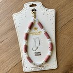 Phone Candy Pink Bead and White Pearl Phone Charm, 6", NWT Photo 1