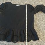 Loft NWT  Black Eyelet Lace Embroidered Top Sz M Photo 8