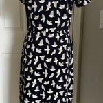 Boden USA Boden Navy Bird Print Phoebe Jersey Knit Stretch Cotton Dress w/Pockets WW202 Photo 2