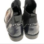 ZARA Womens Size 6 Black Leather Silver Grommet Stretch Ankle Booties Photo 3