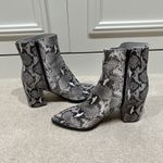 Tony Bianco  Brazen Python Print Leather Boots White Black Snakeskin Zip Photo 3