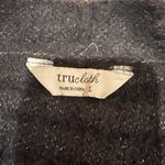 Trucloth Womens Striped Fuzzy Eyelash Knit Cardigan Sweater Sz L Black Size L Photo 4