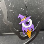 Eyeball Witch Ice Cream Cone Earrings 👁️🍦🧙‍♀️✨ Orange Photo 1