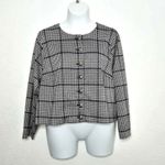 Torrid Studio Double Knit Cropped Collarless Jacket Size 5X Houndstooth Photo 2