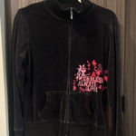 Women's Black Jacket with Pink Floral Design Size undefined Photo 0