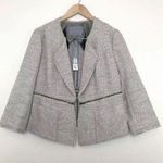 Classiques Entier  Womens Size S Open Front Tweed Jacket Blazer Fray Hem NWT $268 Photo 0