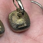 Monet Vintage Signed Pierced Gold Tone Black Facet Dangle Earrings Classy Retro Photo 4