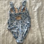 A pea in the pod Maternity Blue Floral Ruffle One Piece Swimsuit SZ XS Photo 5