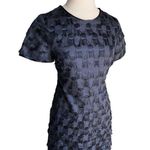 Banana Republic Flowy Eyelash Fringe Navy Blue Mini Statement Shift Dress Size 0 Photo 0