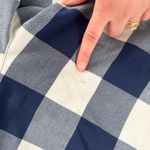 Free People Buffalo Plaid Navy Blue & White Wide Leg Pants Photo 10