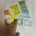 Adidas White Long Sleeve Scoop Neck Climalite Top Rainbow Decal Logo Size Large Photo 9