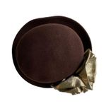 Vintage Michael Howard Fedora Wool Felt Hat Brown Gold Bow Size Medium OSFM Photo 6