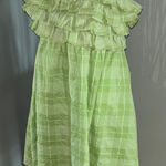 Sabo Skirt Chic Green Plaid Ruffle Dress Photo 0