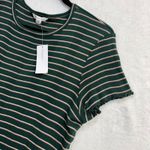 American Eagle NWT L Striped Knit T-Shirt Dress Green Casual Everyday Midi Comfy Photo 2