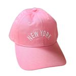 NEW YORK Women’s Baseball Cap Hat In Vintage Wash Pink Embroidered Adjustable Photo 2
