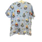 Vintage Blue Jean Teddy Scrub Top Teddy Bears Pockets Print 90s Style Women’s L Size L Photo 1