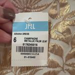 J. McLaughlin  Ariana Champagne Gold Metallic Palm Leaf Party Cocktail Dress Sz 6 Photo 7