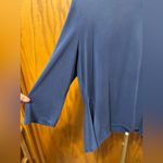 Ro & De  Blue Modal Bell Sleeve 3/4 Length Trapeze Top in Navy Size Large Photo 3