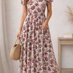 LuLaRoe  Floral A Line Maxi Dress Side Pockets Cottagecore Stretchy Sz S Photo 0