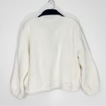 Faherty  Cortina High Pile Fleece Pullover in Bright White Size Medium Photo 5
