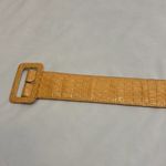 Yellow crocodile patent leather wide belt woman’s size S/M Photo 4