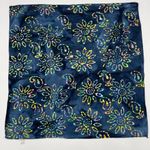 Batik Bandana Scarf Floral Paisley Blue Colorful Hippie Boho Unisex Cotton Artsy Photo 1