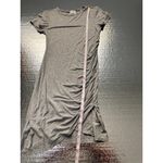 Dee Elly  Gray Asymmetric Hem‎ Ruched Side Bodycon Dress Short Sleeve XS Photo 6