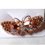 Source Unknown NIP Stunning Trendy Cottagecore Rhinestone Butterfly Rose Gold Tone Hair Clip Photo 1