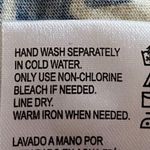 Patrons of Peace blue and ecru tropical style smocked crop top. Size Medium. EUC Photo 6