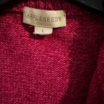Appleseed's Full Zip Knit Sweater Cotton Cardigan Jacket Pockets Pink Large Photo 1