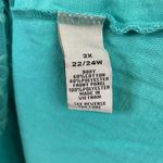 Catherines  Blue Lace Top 2X Womens Plus Long Sleeve V Neck Scallop Hem Overlay Photo 7