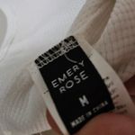 Emery Rose Top Blouse White Crochet Short Sleeves Colorful Cute Neutral Size M Photo 9