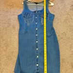 Haute Monde  Denim Blue Rhinestone Dress Size Large Photo 6