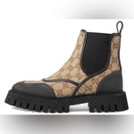 Gucci  Stretch Side GG Supreme Monogram Ankle Boots Bootie Beige Ebony Black Photo 1