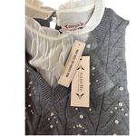 Nanette Lepore PEARL EMBELLISHED RUFFLE COQUETTE STYLE SWEATER TOP SMALL NWT Photo 5