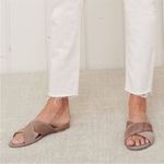 Jenni Kayne Ash Grey Pony Hair Crossover EU 37 US 7 Casual Flat Sandals Shoes Photo 0