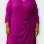 Tahari  Women's Plus 18 Pink 3/4 Sleeve Knee Length Dress Formal Photo 0